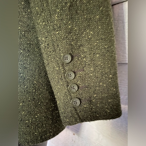 Green one-button jacket with 7/8th sleeves NWOT - Picture 5 of 5